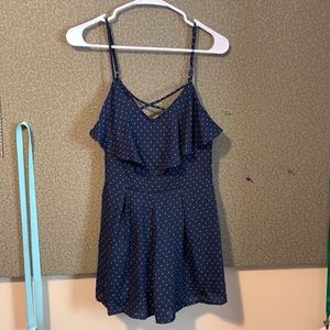 small blue polka dot romper!